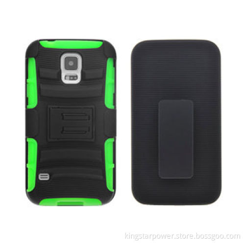Dual Layer Holster Case for Samsung Galaxy S5 SV i9600 with Kickstand and Locking Belt Swivel Clip